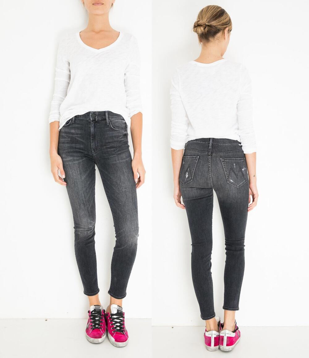 MOTHER High Waisted Looker Ankle Jeans Leave the Light On 27